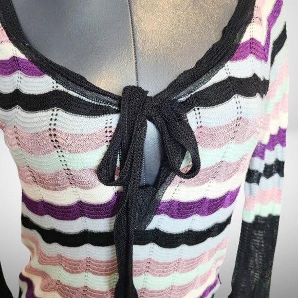 Missoni Multicolor Crochet-Knit Wool-Blend Knee Length Beautiful Dress - Picture 3 of 11